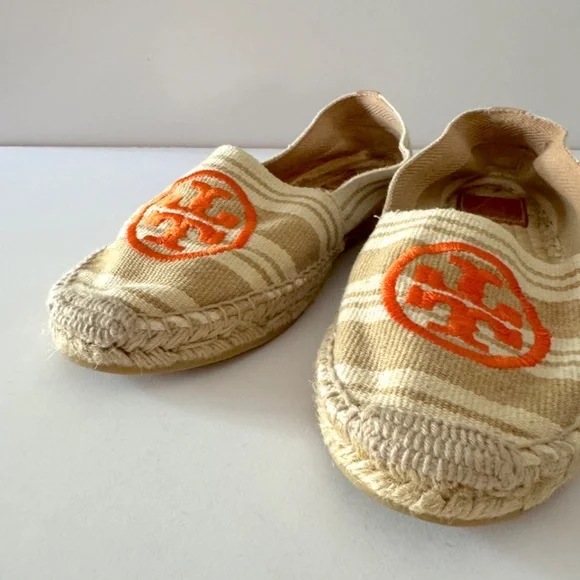 Tory Burch Tan and Orange Espadrilles NWOT - Picture 3 of 10